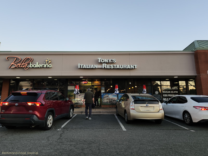 Exterior of Tony's Italian Restaurant