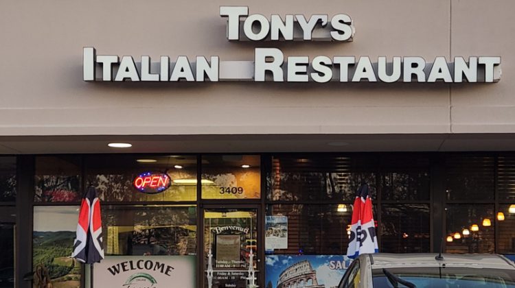 Tony's Italian Restaurant storefront Richmond VA West End Henrico County pizza place
